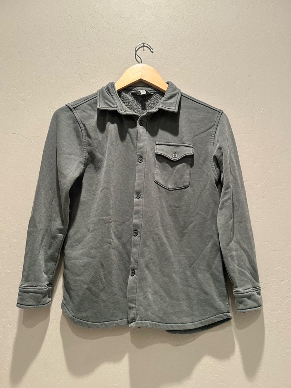Bixby Nomad Sage Green Knit Button Up‎ Soft Casual Shirt Youth Medium